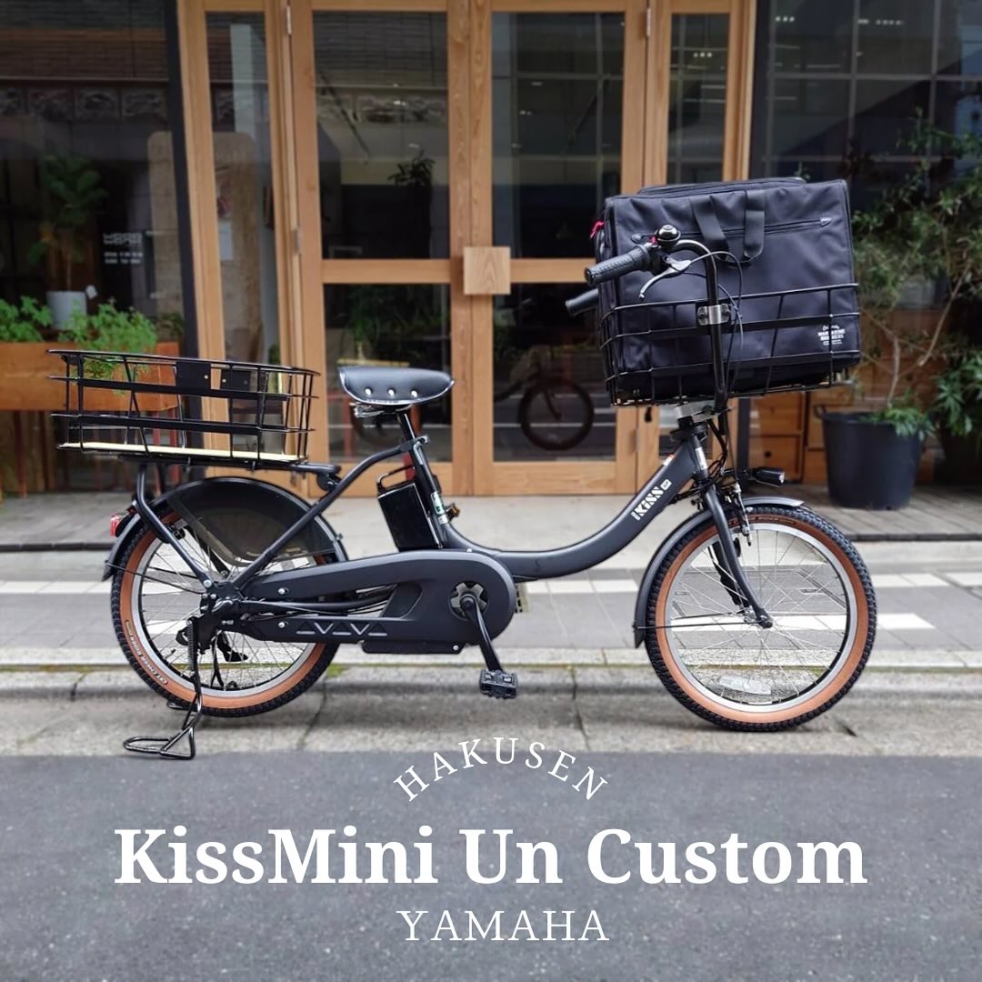 YAMAHA PAS KISS ハクセン実車施工事例2 2024-05-31 多頭ペット乗せカスタム/MANDARINE BROTHERS BRIXTON CARRY BACKPACK/N.ブラウンサイドタイヤ/テリーブラックサドル/ブラックレザーグリップ